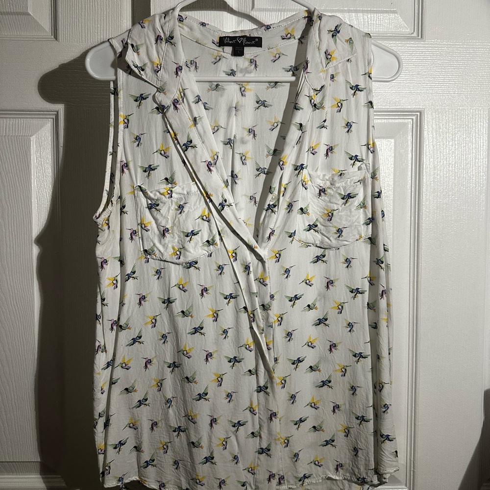 New York & Company Floral Sleeveless Blouse